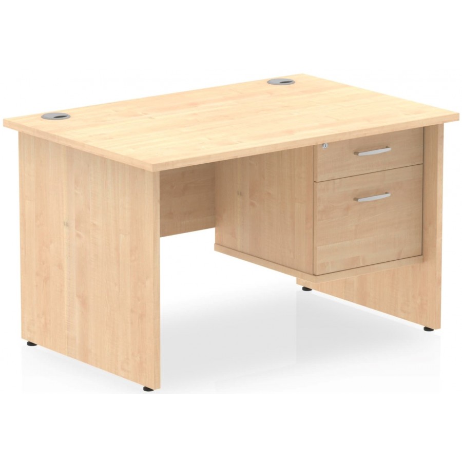 Rayleigh Panel End Straight Desk with Fixed Pedestal